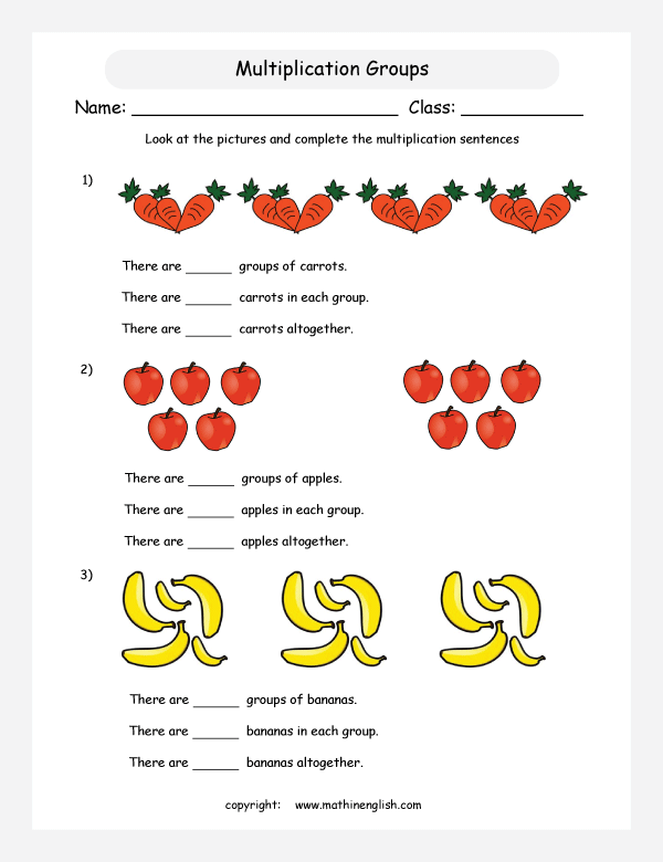 Multiplication Worksheet With Groups Of 3 And 5 Objects  The