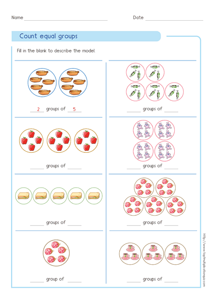 Multiplication Grouping Worksheets