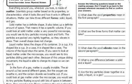 Nonfiction Reading Comprehension Worksheets Mon Core Reading