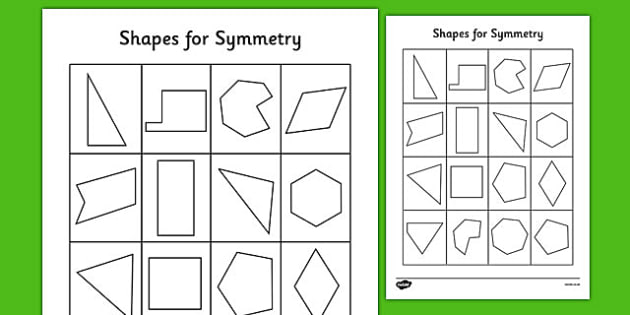 Shapes For Symmetry Worksheet