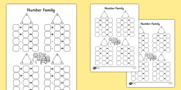 Number Family Worksheet   Activity Sheet Pack