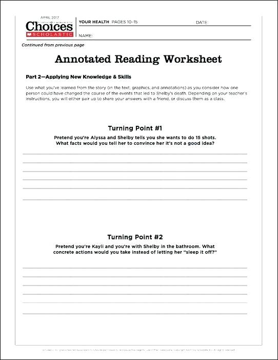 To Use It Distribute The Two Part Annotated Reading Worksheet
