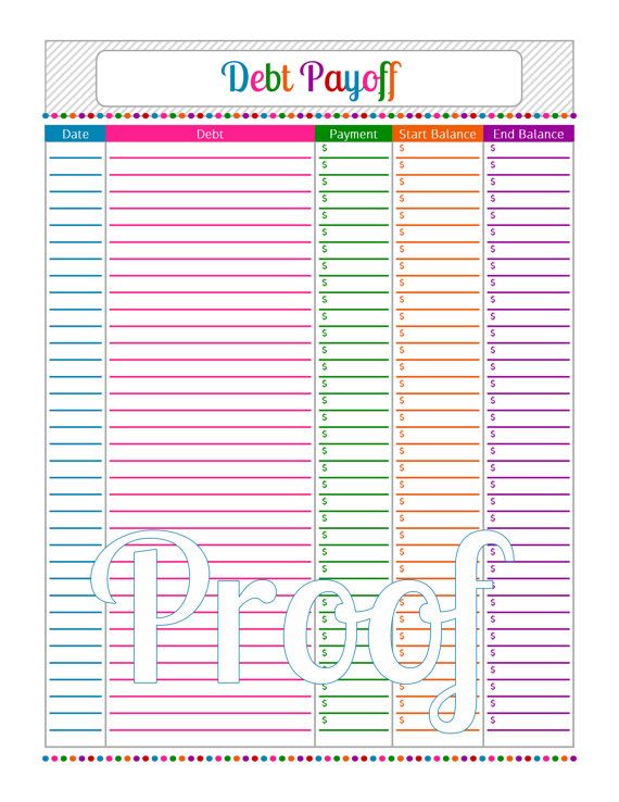 Free Debt Snowball Printable Worksheet Track Your Debt Payoff