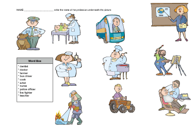 Jobs And Professions Worksheet