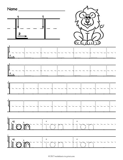 Free Printable Tracing Letter L Worksheet