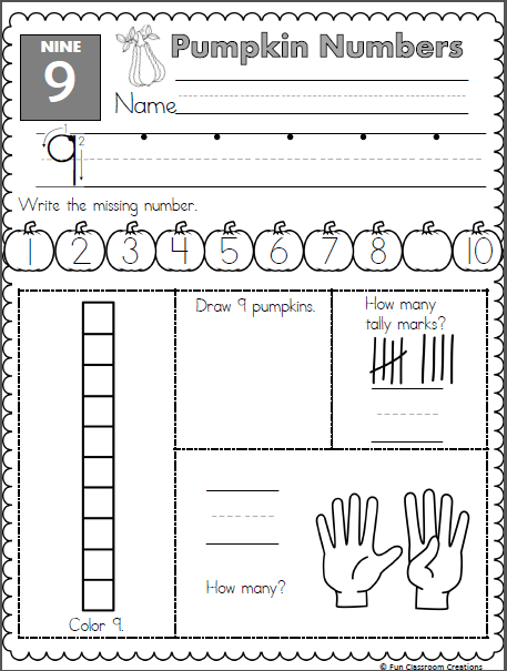 Pumpkin Math Worksheet