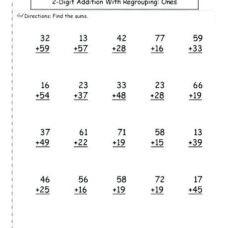 2nd Grade 2 Digit Addition Worksheets