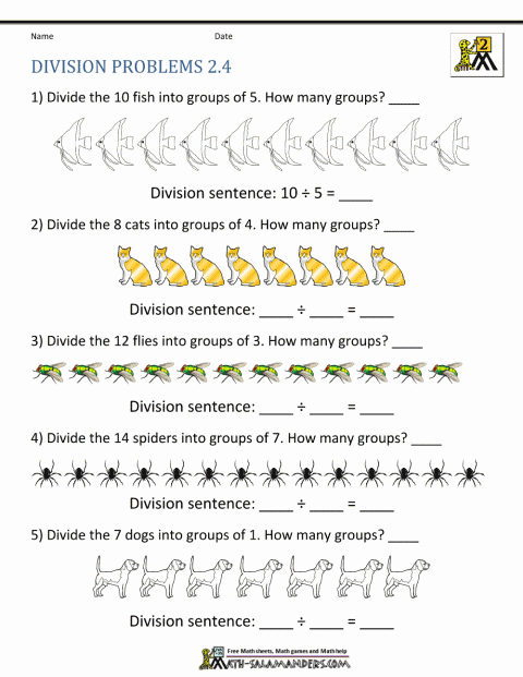 Mathorksheets Second Grade Division 2nd Multiplication And