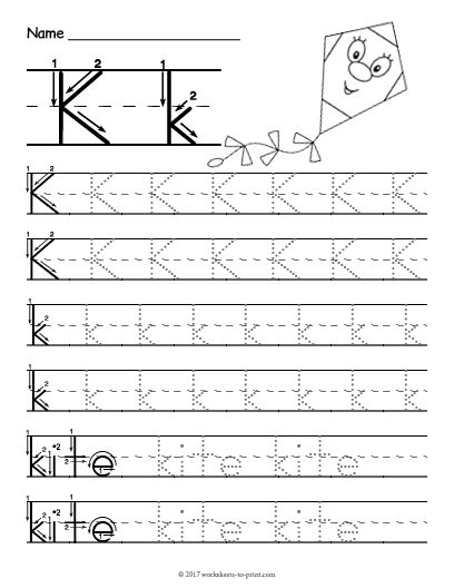Free Printable Tracing Letter K Worksheet