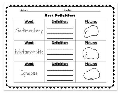 Free Rocks And Minerals Worksheets
