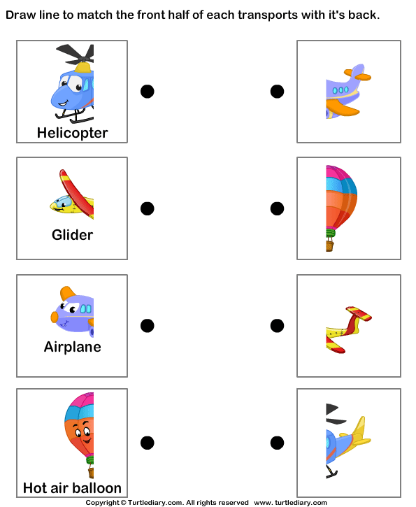 Air Transport Match The Parts 1 Worksheet