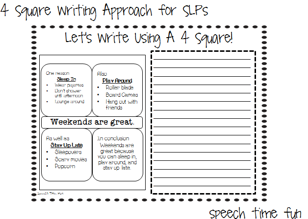 4 Square Writing Approach For Slps