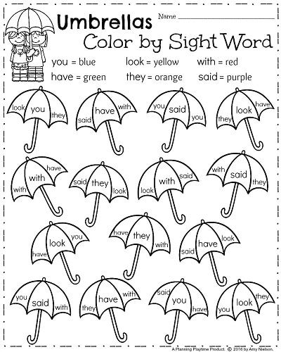 Spring Kindergarten Worksheets