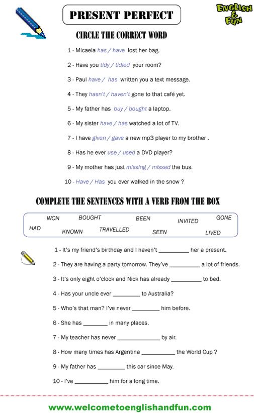 Present Perfect Past Simple Worksheets Pdf
