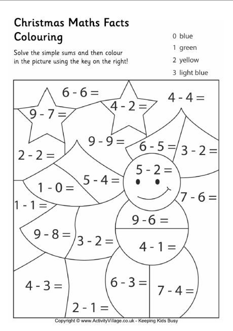 Christmas Maths Colouring