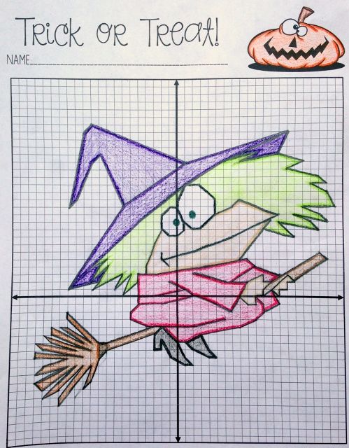 Plotting Points Halloween Worksheets