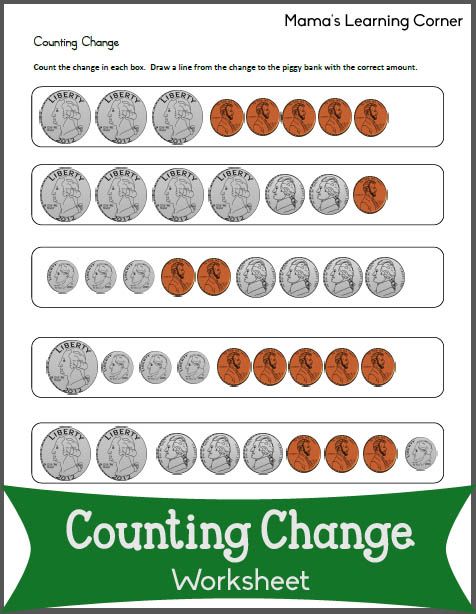 Counting Change Worksheets
