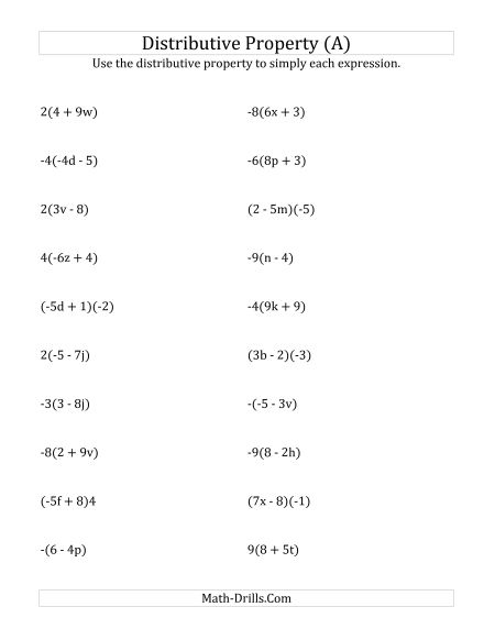 Algebra Worksheets