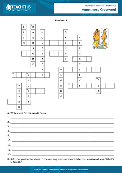 Describing People's Appearance Esl Activities Worksheets Lessons Games