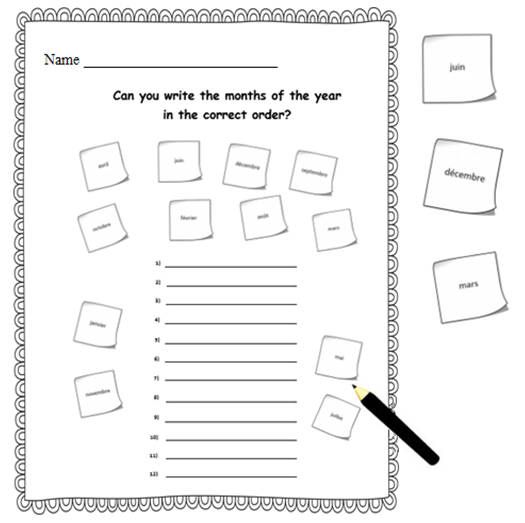 French Teacher Printable Months Of The Year Lesson Plans   French