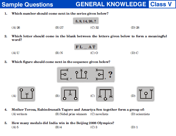 Nstse 2013 Class V General Knowledge Sample Paper