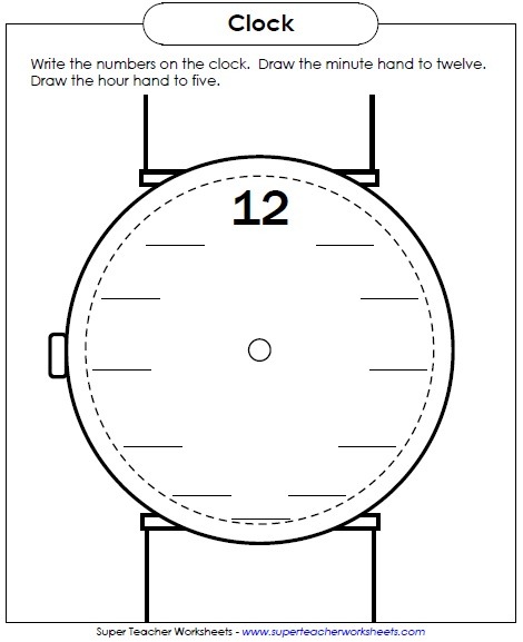 Clock Face Worksheet