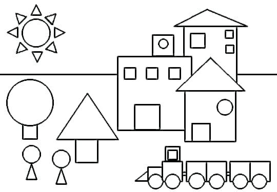 Coloring Shapes Worksheets Kindergarten Color By The Shape And Coloring Shapes Worksheets Kindergarten Color By The Shape And