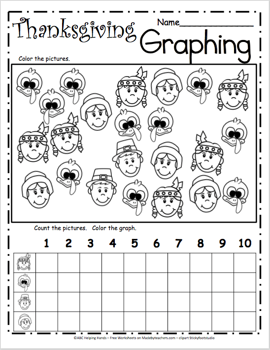 Free Math Graph Worksheet For Thanksgiving