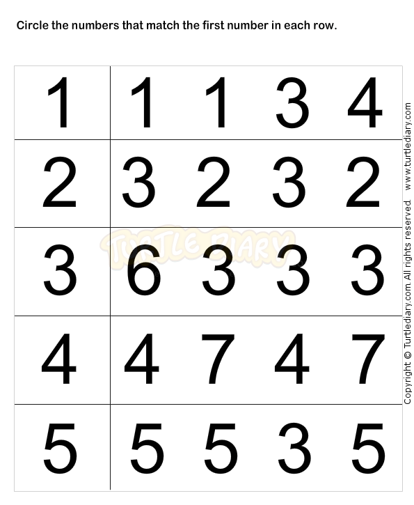 Learn Numbers Worksheet1