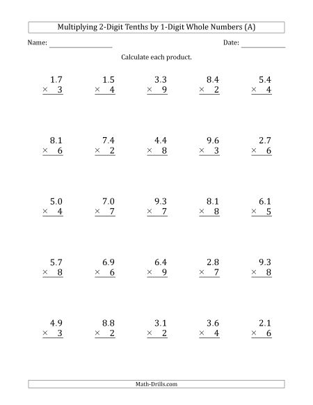 Decimals Worksheets