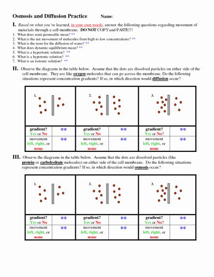 Diffusion And Osmosis Worksheet Active Transport Pdf Answers 2