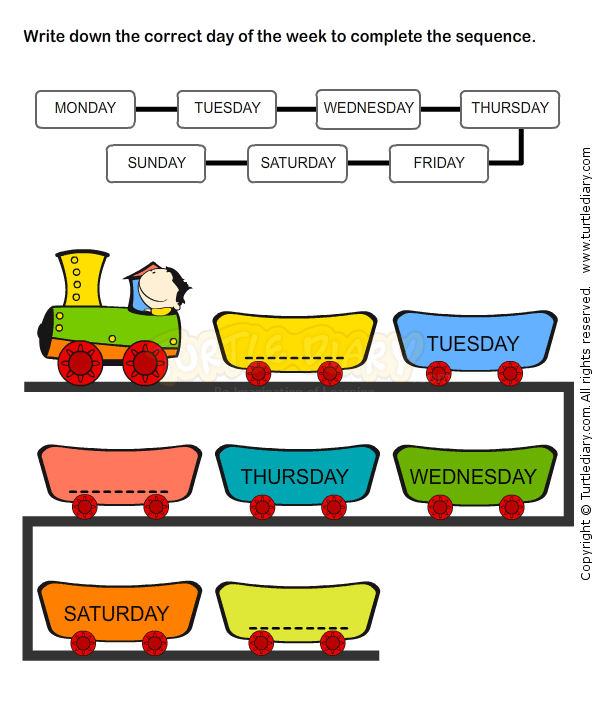 Weekdays Worksheet 7