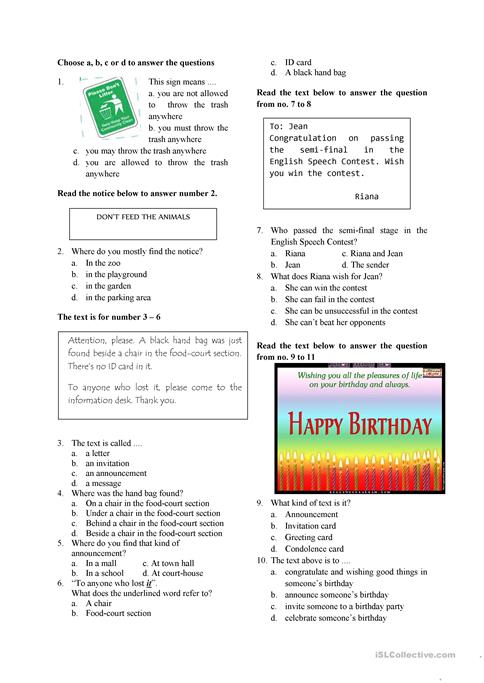 English Test For Grade 7 Worksheet Free Esl Printable Worksheets