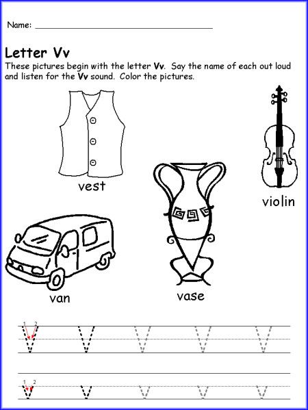 Writing The Letter V Worksheet