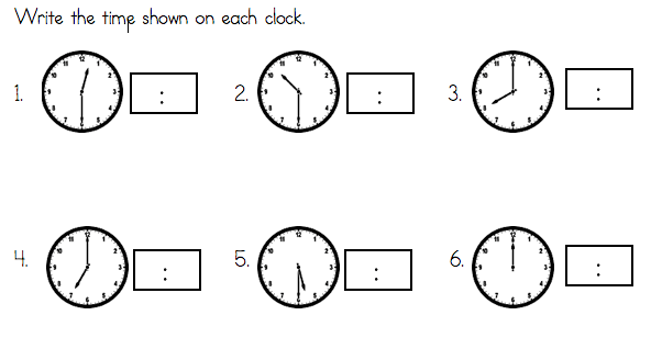1st Grade Telling Time Worksheets