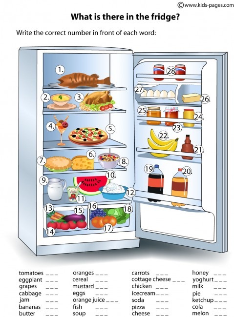 What Is There In The Fridge  Worksheet
