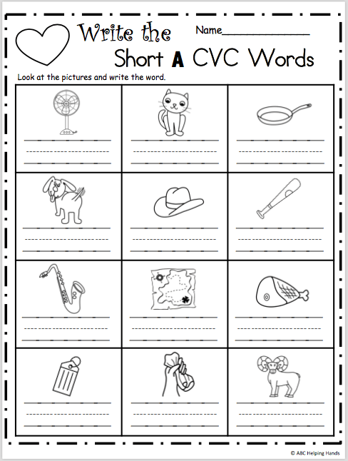 Beginning Writing Worksheet