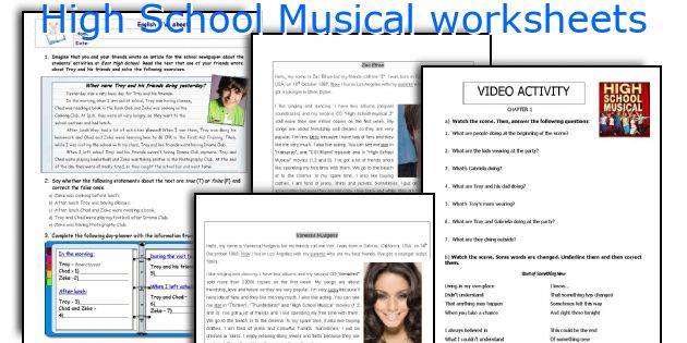 High School Musical Worksheets