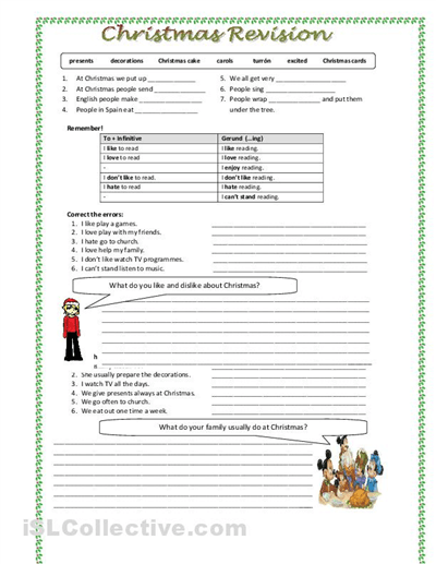 Highschool Student Christmas Worksheet â Festival Collections