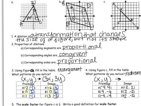Printables  Dilations Worksheets  Mywcct Thousands Of Printable