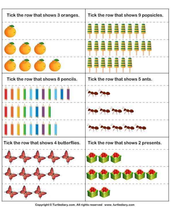 Identify The Number Of Objects Worksheet