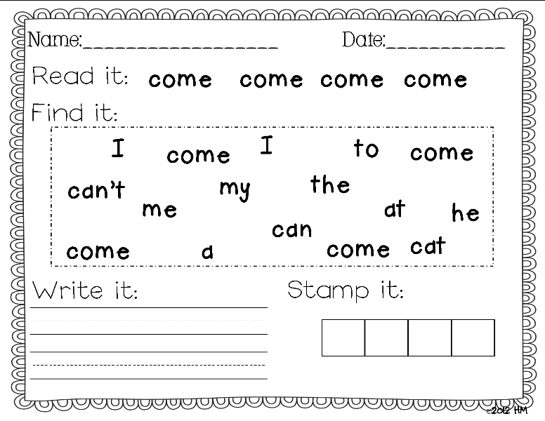36 Kindergarten Reading Worksheets Sight Words â Worksheet Template
