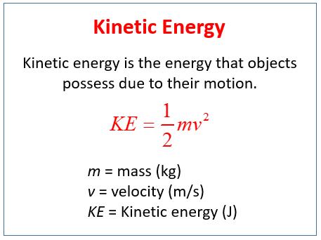 Kinetic Energy Examples (solutions, Videos, Activities)