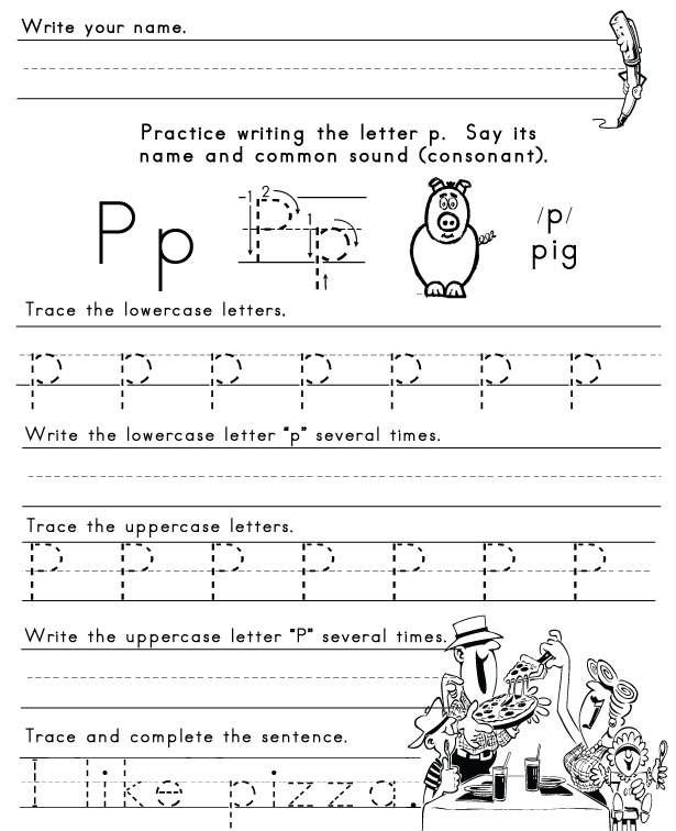 Letter P Worksheets