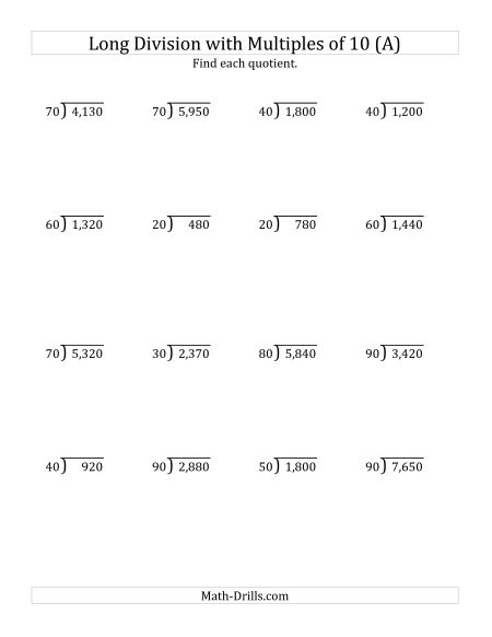 Division Worksheets
