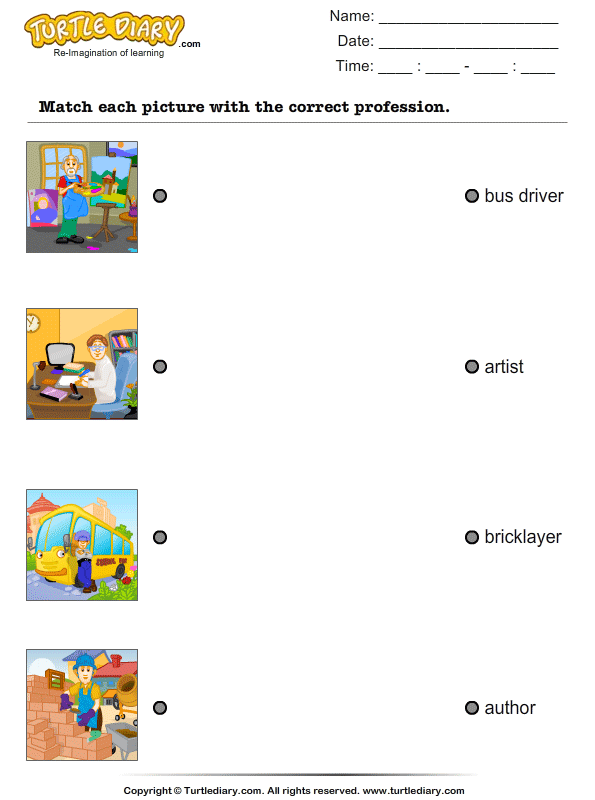 Match Occupations With Pictures Worksheet