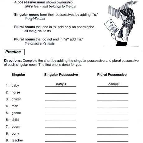 15+ Singular Possessive Noun Worksheets