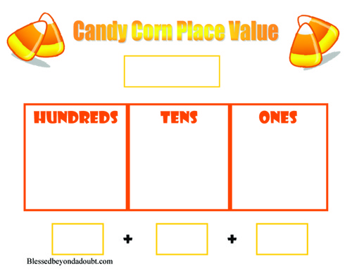 Candy Corn Place Value Worksheet And More!