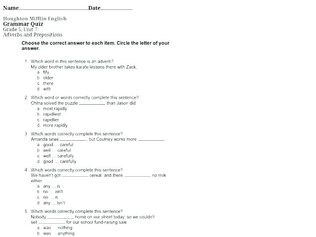 Preposition Practice Worksheets With Answers Prepositions