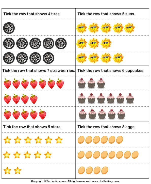 Represent Numbers With Obejcts Worksheet
